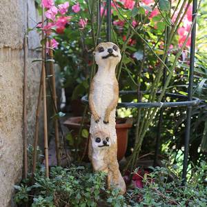 花园装饰 庭院摆件布置户外园艺装饰品创意仿真动物猫鼬狐獴摆件