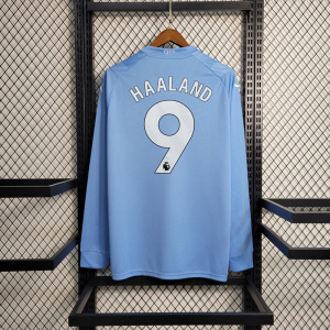 正版23-24欧冠曼城主场球衣9号哈兰德长短袖17号德布劳内足球服