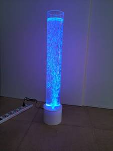 新款七彩LED风水气泡装饰圆柱形鱼缸水柱灯