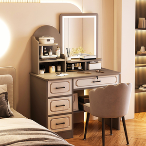 梳妆台卧室简约现代小户型高级北欧风化妆台收纳储物柜一体化妆桌