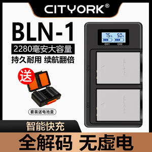 CITYORK 相机电池BLN1适用奥林巴斯相机EM1 EM5 M2 EP5 EM5 PEN-F E-M5 Mark II充电器USB座充双充配件套装