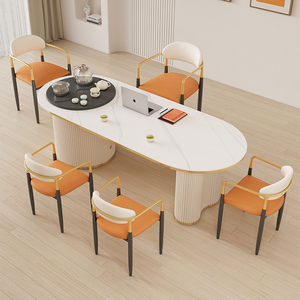 岩板茶桌椅组合一桌五椅茶台烧水壶一体现代简约轻奢高级感泡茶桌