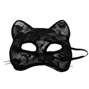 性感猫女面具蕾丝眼罩流苏半遮脸面纱舞会派对兔子猫女郎面罩蒙眼