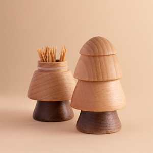 日式可爱小树木质牙签盒家用创意个性牙签罐ins高颜值实木牙签筒
