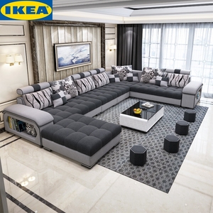 宜家布艺沙发现代大小户型客厅北欧乳胶科技布沙发2023年新款组合