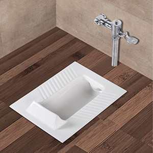 华艺官方正品大尺寸带前挡水蹲便器后出水防溅卫生间蹲坑陶瓷大便