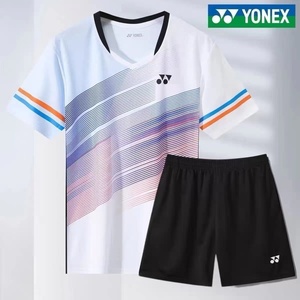 24新品yy羽毛球球服男女款圆领速干运动服短袖套装比赛训练服定制