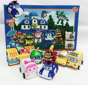 正版热卖新款韩国Q版合金回力车珀利警车玩具儿童小汽车模型礼盒