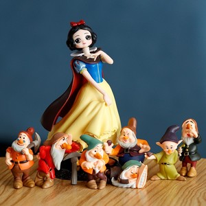 白雪公主与七个小矮人公仔手办模型摆件人偶玩具蛋糕情景烘焙装饰