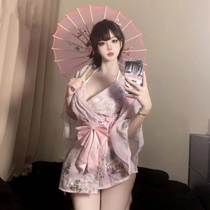 新款晴趣内衣套装日式樱花和服性感睡衣甜美蝴蝶结制服女夏季睡裙