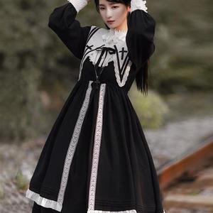 洛丽塔原创设计大裙摆修女风气质lolita春款日常连衣裙