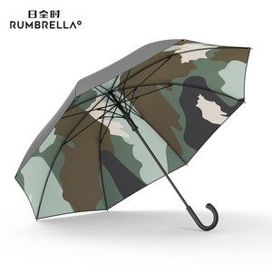 日全时长柄风暴直柄伞双层迷彩伞加固加厚结实抗风直杆雨伞大尺寸