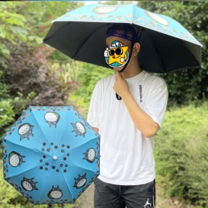 95黛诗晖旗舰店天猫伞帽头戴式小雨伞钓鱼采茶遮阳伞头顶帽子防晒带