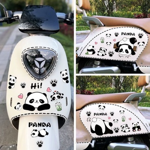 可爱熊猫电动车贴纸卡通装饰贴画摩托车电瓶车划痕遮挡防水车身贴