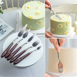 刮刀花模具5件套不锈钢奶油蛋糕铲刀裱花抹面抹平雕花抹刀烘焙工
