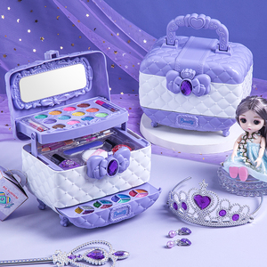 儿童化妆品套装无毒女孩玩具生日礼物专用小金盾彩妆盒公主指甲油