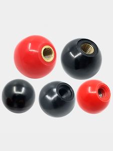 M6M8-M16胶木手柄球塑料圆球操作杆球头把手红色铜芯黑铁心电木球