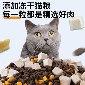 猫粮3斤猫料猫猫干粮成猫幼猫通用冻干粮食 猫咪食品宠物饲料