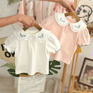 宝宝短袖T恤娃娃领夏季纯棉女童打底衫夏装白色韩版婴儿半袖上衣