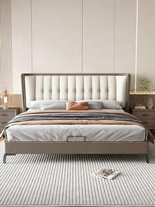 顾家家居主卧2米x2米2大床意式轻奢高端婚床现代简约双人床三人亲
