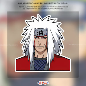 火影忍者自来也搞笑表情包汽车窗摩托电动车装饰贴纸行李箱贴画