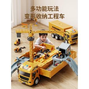 挖据机玩具加大号儿童货柜车吊车大型卡车合金挖掘机汽车工程车玩