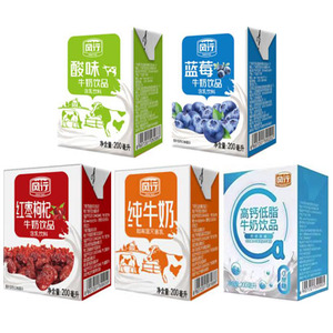 风行牛奶原味酸奶200ml*24盒 蓝莓红枣枸杞高钙低脂纯牛奶整箱装
