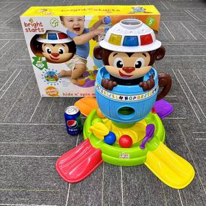 美国婴幼早教启蒙玩具宝宝声光乐乐球旋转欢乐猴电动游戏音乐礼物