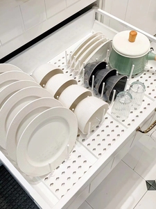 芥纯厨房抽屉碗碟收纳架轻薄多功能DIY钥匙柱分隔洞洞板沥水碗架