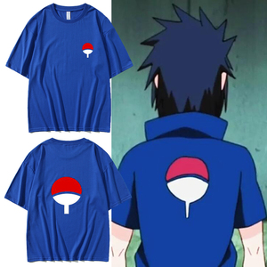 火影忍者衣服动漫宇智波佐助族徽同款周边短袖t恤男夏季纯棉宽松