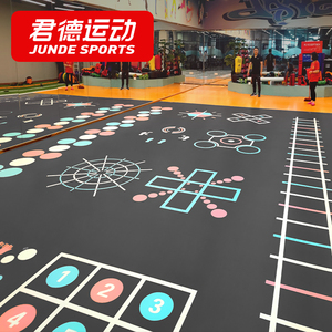 健身房地胶专用pvc运动地板商用耐磨体适能图案定制私教地胶垫