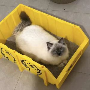 猫砂盆超大号巨大加高防外溅开放式零件盒猫砂盆猫猫用品五金盒