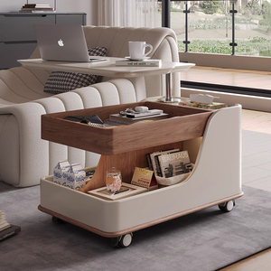 现代简约升降茶几客厅家用小户型可移动沙发边几多功能推车小茶台
