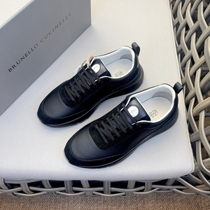 法国代购Brunello Cucinelli男鞋新款复古小牛皮拼接休闲运动鞋