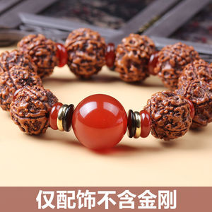 大金刚菩提配饰沉香崖柏凤眼紫檀手持佛珠手串隔珠佛头三通套餐