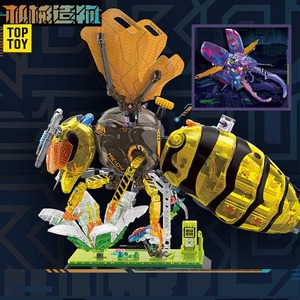 TOPTOY中国积木大黄蜂甲虫机械造物立体拼装模型儿童益智玩具礼物