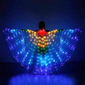 LED发光翅膀肚皮舞披风360度荧光蝴蝶翅膀五彩色夜店演出发光道具