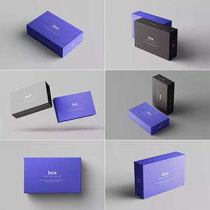 高档长方形精品礼盒包装纸盒效果展示智能贴图样机PS设计素材模板
