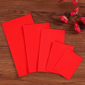 无字空白小红包袋可写字DIY软卡纸红色奖金包简约利是万元红信封