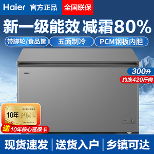 海尔200升/300/369L冰柜商用家用冷柜大容量冷冻卧式超低温速冻柜