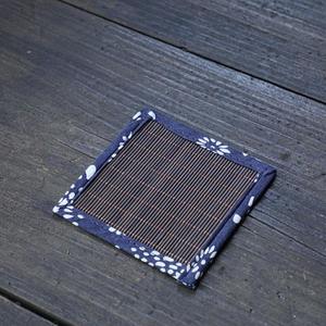 创意新中式竹编垫包布竹席香插香托竹质工艺品天然禅意青花布茶席