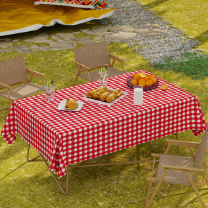 新款ins风格子桌布露营氛围感网红田园风桌垫PVC防水防油餐桌布艺