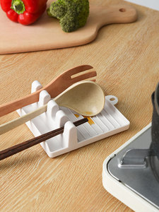 日本厨房置物架锅铲架筷子勺子创意垫简约铲子托厨具收纳架锅盖架