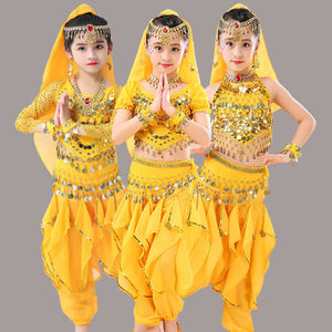 六一儿童印度舞蹈表演服装女童肚皮舞幼儿园小孩新疆民族舞演出服