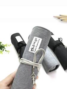 韩国简约笔袋男生初中学生文具盒女创意大容量卷笔帘小学生铅笔盒