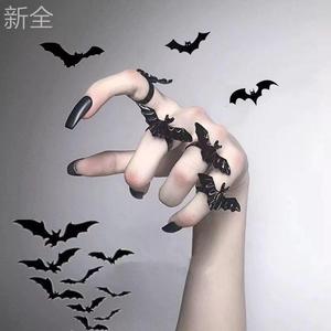 Halloween ring Bat ring万圣节爆款戒指 蝙蝠戒指开口戒子男士戒