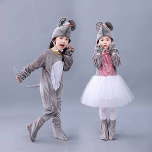 儿童小老鼠演出服装吃辣椒表演动物男女幼儿园猫咪小兔子白兔舞蹈