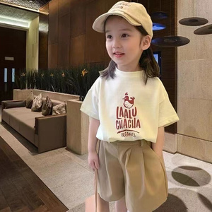 巴­拉巴­拉女童短袖t恤儿童网红新款上衣中小童夏季白色打底衫潮