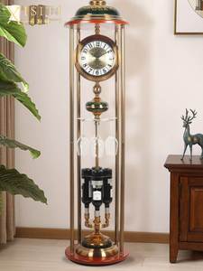 欧式落地钟客厅中式复古别墅大摆件立式钟表美式创意静音家居立钟