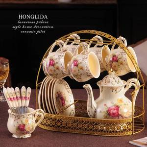 花茶茶具套装家用欧式陶瓷蜡烛加热泡煮水果茶茶壶下午茶茶杯礼物
